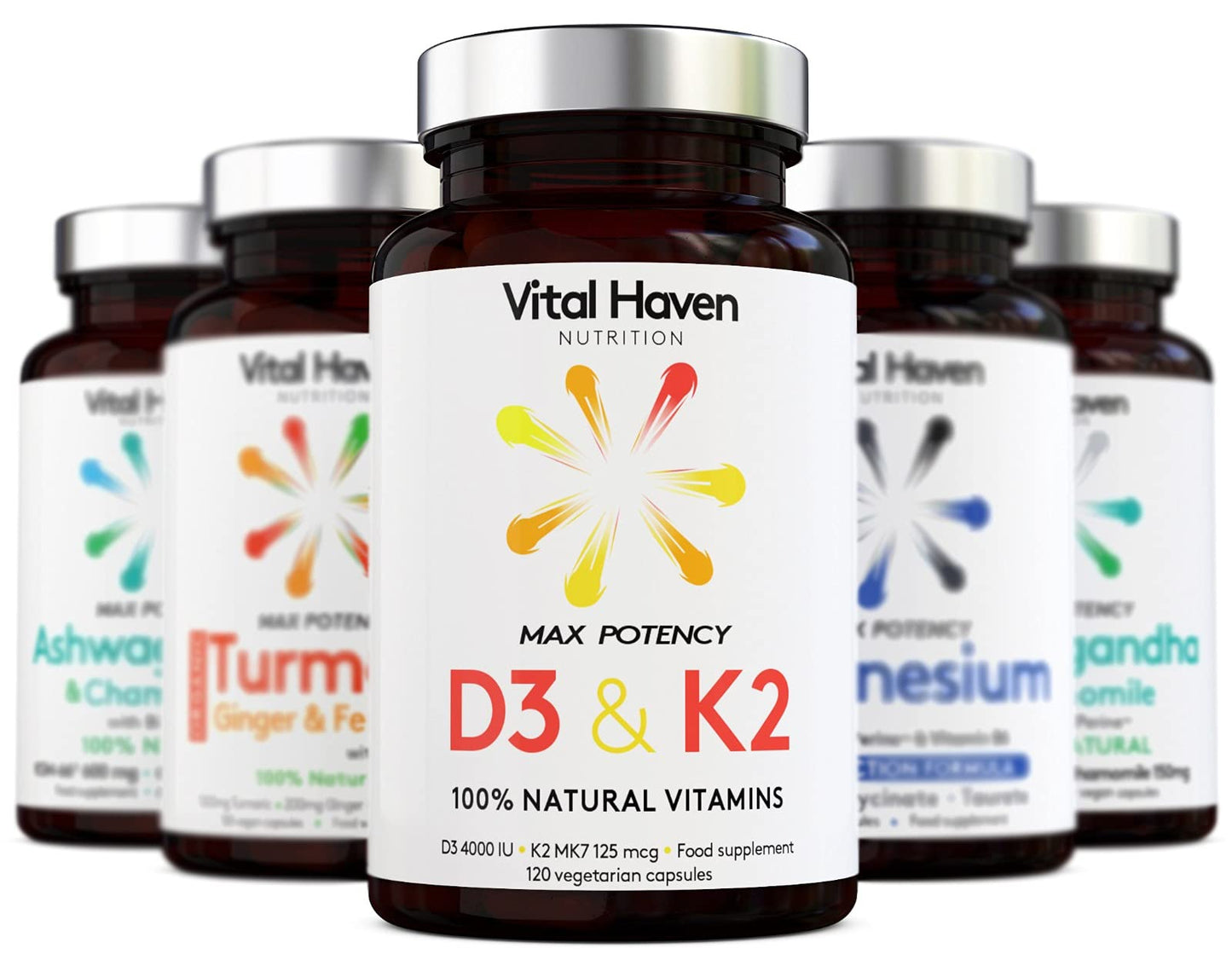 100% Natural - Vitamin D & K (D3 & K2) - Vegetarian - High Strength (D3 4000 IU, K2 mk7 125mcg) - 4-Month Supply - Premium Ingredients - for Stronger Bones and Immune System - Made in The UK