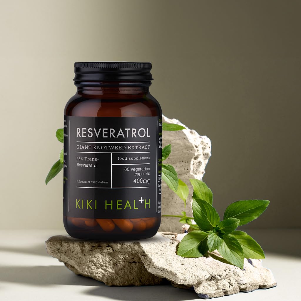 KIKI HEALTH KIKI Health - Resveratrol, Antioxidant - Dried Giant Knotweed Extract - Contains 98% Trans-resveratrol - for Cardiovascular Health, Youthful Ageing and Vitality - 60 Vegicaps