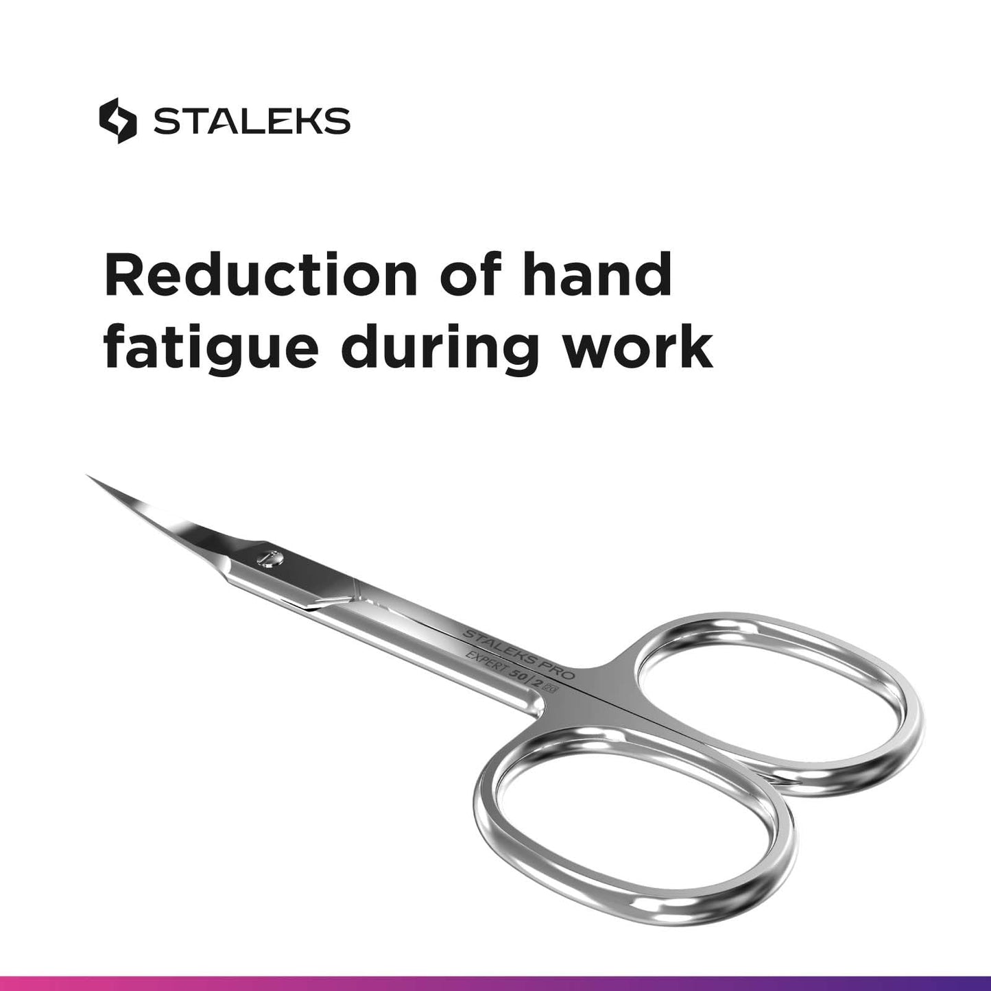 Staleks Silver Classic Professional Cuticle Scissors, Stainless Steel, Curved, Ambidextrous, 15.0 Grams, SE-50/2