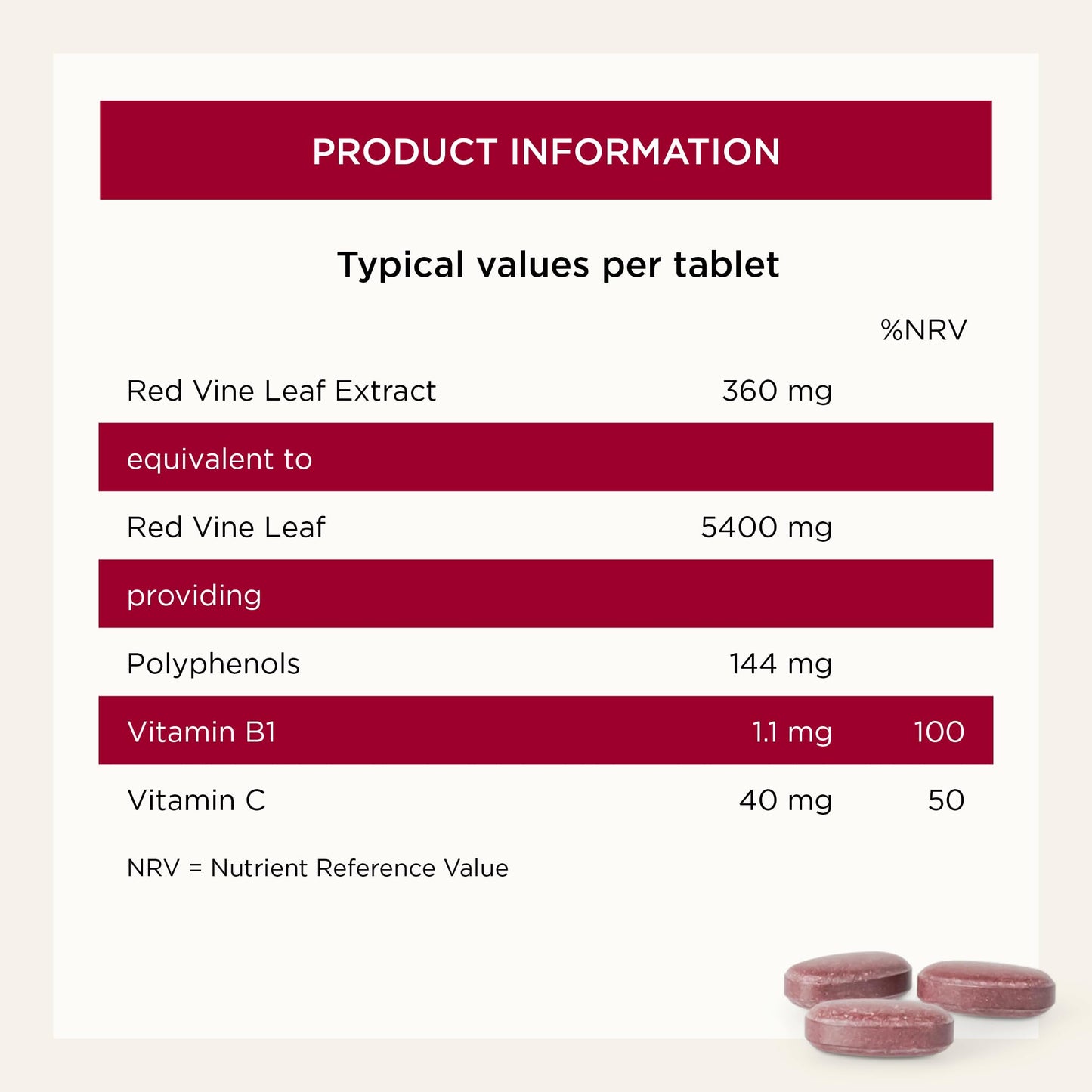 Healthspan Vein Vine Leg Vein Support 360mg (180 Tablets) | for Tired & Heavy Legs | Maintains Healthy Leg-Vein Functions | Red Vine Leaf Extract | Added Vitamins B1 & C | Vegan