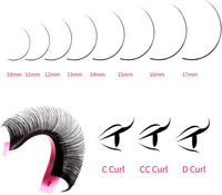 VEYES INC Cashmere Individual Lash Extensions 0.03-0.20 B/C/CC/D/J/M Curl 8-20mm Mixed & Single Length Trays, Matte Black, Professional Supplies for Lash Techs(0.05 B 8-16mm)