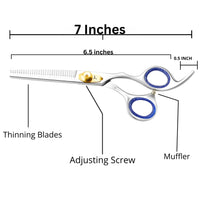 Wish Beauty Glamified – Professional Hair Thinning Scissors, Texturizing Shears for Hairdressing, 7 Inch Overall Length with Fine Adjustment Tension Screw – Japanese Stainless Steel (7" Thinning)