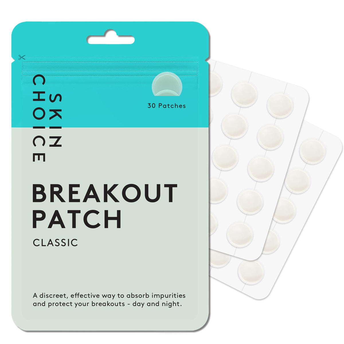SKIN CHOICE Spot Patches – Breakout Pimple Patches (Pack of 30) Hydrocolloid Patch, Blemish Stickers Spot Dots for Face, Vegan & Cruelty-Free Korean Skincare