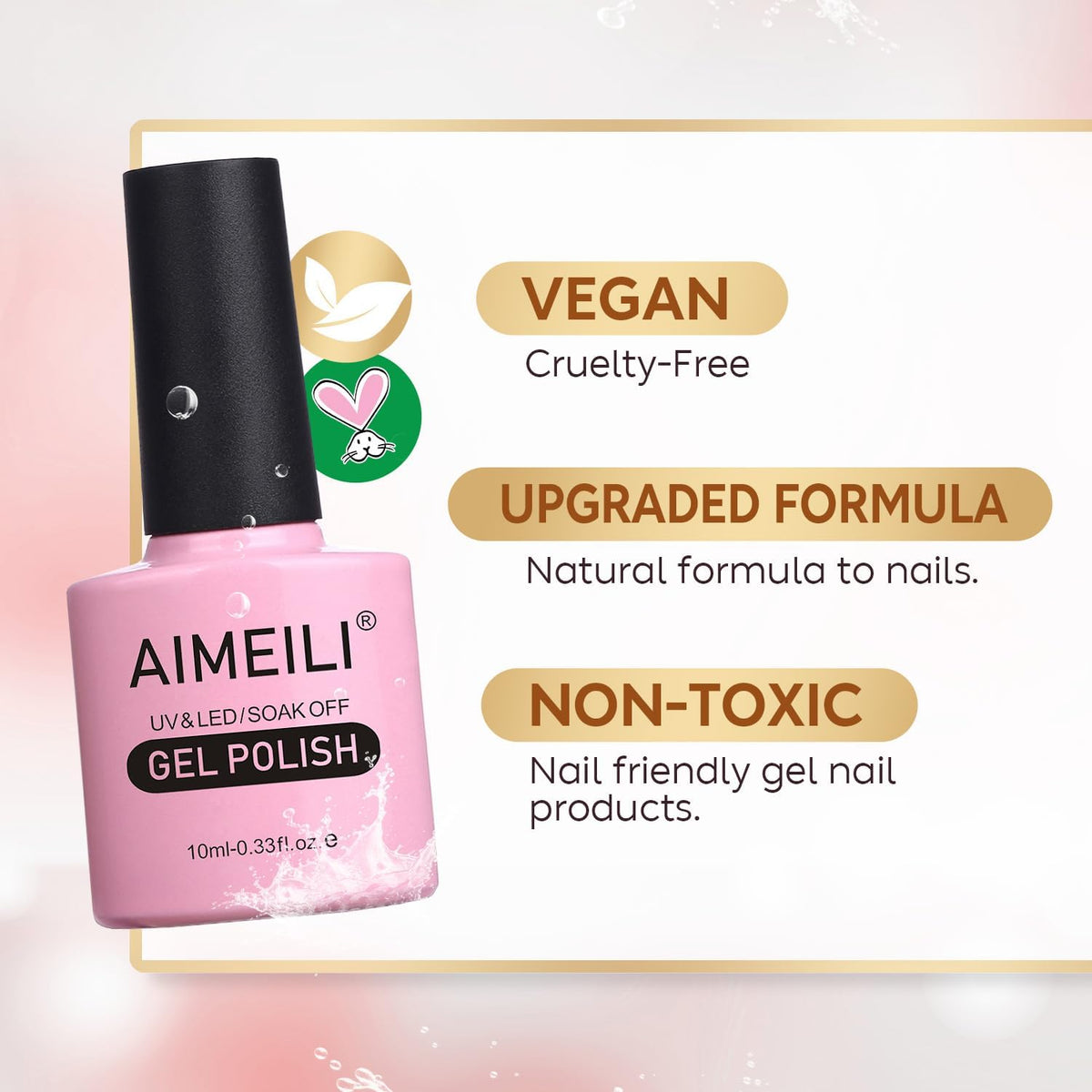 AIMEILI Gel Nail Polish, White Gel Polish UV LED Gel Varnish Nail Art Manicure Pedicure for Salon & Home - Long Lasting & Easy to Apply (011) 10ml