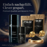 Take Hair ENDLICH WIEDER VOLLES HAAR Take Hair Scattered Hair for Men I Holds in Rain and Wind I 25 g Pouring Hair for Hair Thickening I Hair Fibres I Hair Powder I Scattered Hair Men for Hair Loss I Hair Powder (Scattered Hair Grey)