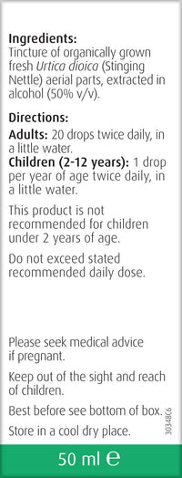 A.Vogel Stinging Nettle Urtica Drops | Food Supplement | from Freshly Harvested, Organically Grown Stinging Nettle Herb | Suitable for Vegans | 50ml