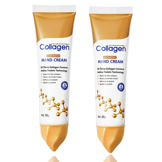 Generic 2 Pcs Collagen Hand Cream for Women – Nourishing and Moisturising for Dry, Cracked Hands – Softens Skin, Improves Texture – Lightweight, Fast Absorbing, Non-Greasy – All Skin Types (2pcs)