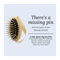 TEK - Scalp Massage Brush in Ash Wood with Strap, Ideal for Washing Air and Application of Anti-Hair Loss Lotions - 8.5 x 5 cm
