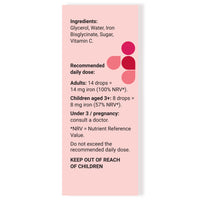 Ferrosix Iron Drops - Gentle, High Strength Liquid Supplement - Iron Deficiency & Anaemia Support - Integrated Dropper Cap - Ferrous Bisglycinate + Vitamin C - Vegan - 30 ml