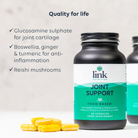 Joint Support [Food Based] | 1000mg Vegan Glucosamine Sulphate + Turmeric | Vitamin C contributes to Normal Collagen Formation for The Normal Function of Bones and Cartilage | Vegan | 60 Vegecaps