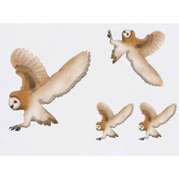 Azeeda 4 x 'Flying Barn Owl' Temporary Tattoos - Water Resistant, Skin-Safe, Non-Toxic Transfers, Mixed Sizes (TO00080668)
