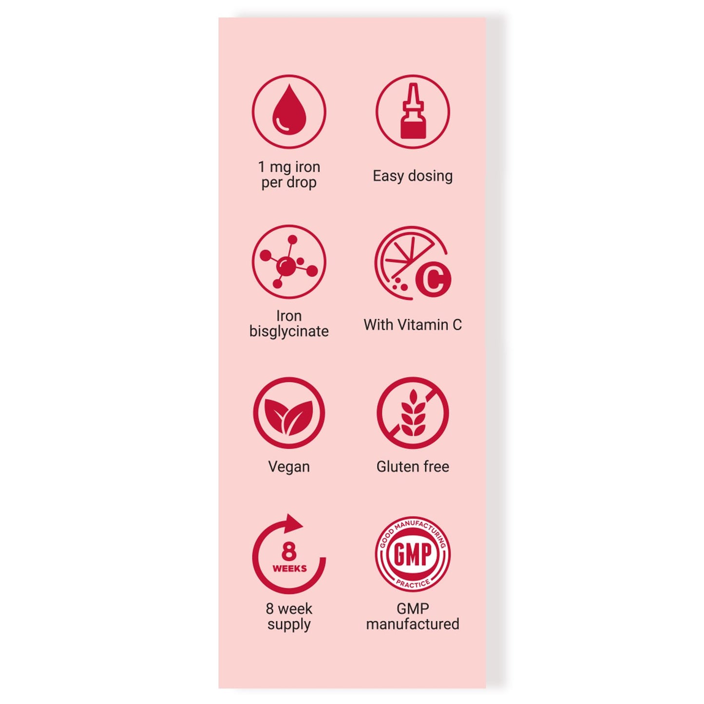 Ferrosix Iron Drops - Gentle, High Strength Liquid Supplement - Iron Deficiency & Anaemia Support - Integrated Dropper Cap - Ferrous Bisglycinate + Vitamin C - Vegan - 30 ml