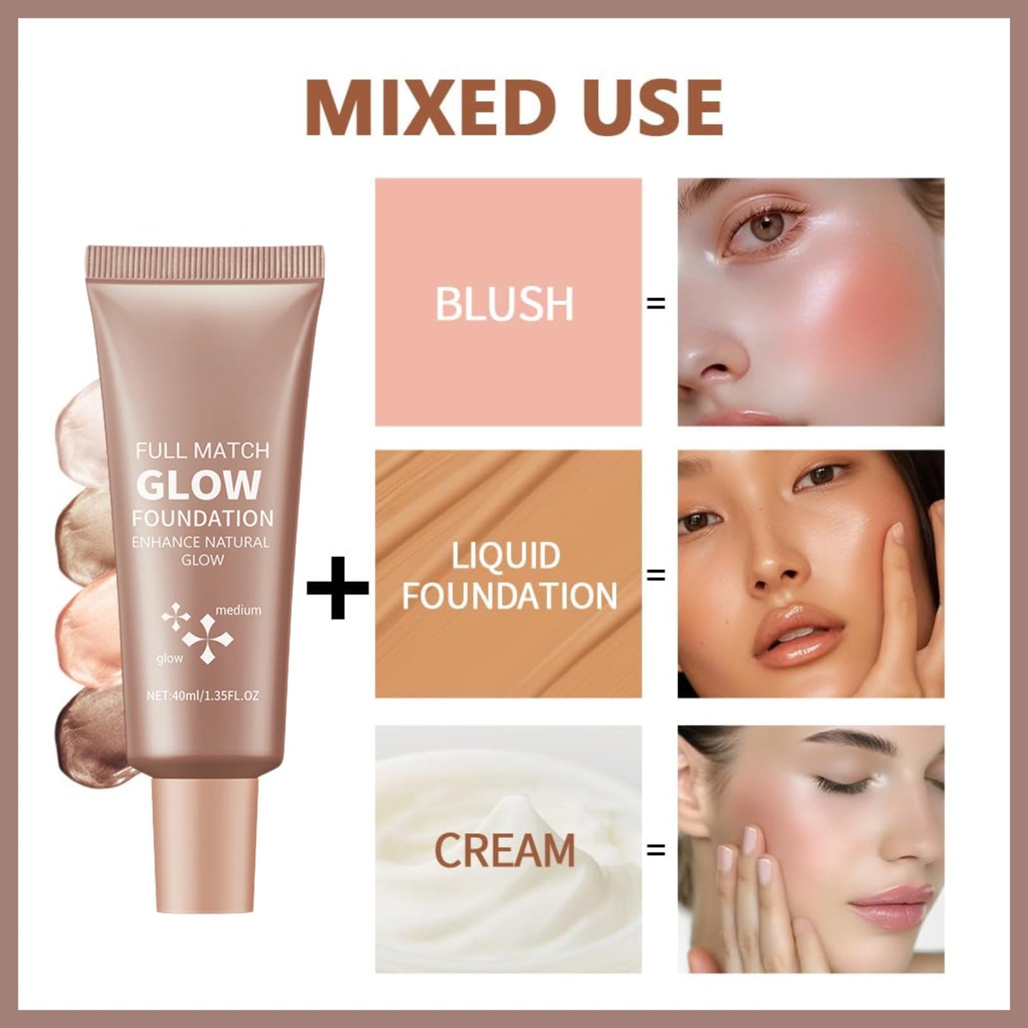 SHEBEEDO Natural Glow Illuminator Glotion,True Match Natural Glow Enhancer,Bronzing Drops Makeup Highlighter For Radiant,Hydrating Moisturizing Highlighter Lightweight Base For Face & Body,Medium