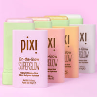 Pixi On-the-Glow SuperGlow | Shade NaturaLustre | Hydrating Highlighter Stick with Ginseng, Aloe Vera & Fruit Extracts | For Cheeks & Brow Bones | 19g / 0.6oz | Paraben-Free Luminous Natural Highlight
