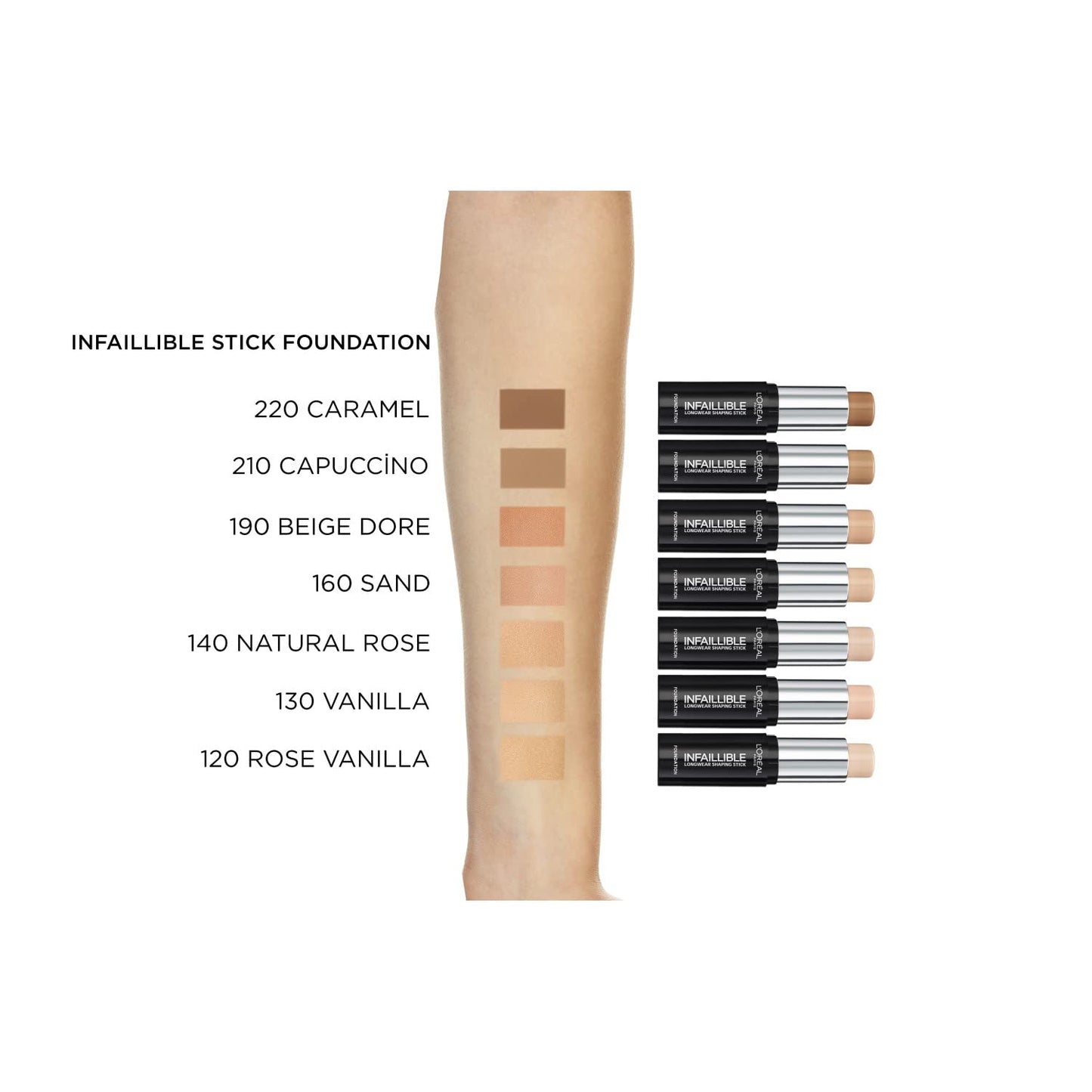 L'Oreal Paris L’Oreal Paris Infallible Shaping Stick Foundation 220 Toffee Caramel 9g
