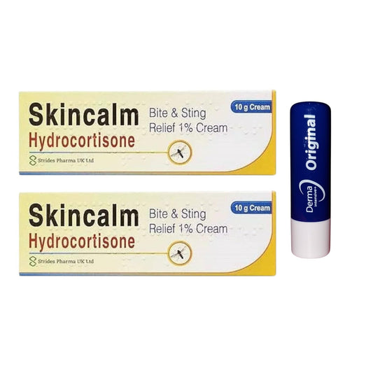 Generic Twin Pack, Bite & Sting Cream Itch Relief 1% w/w -Fast, Effective Relief, 10g with Free Orignial Lip Balm