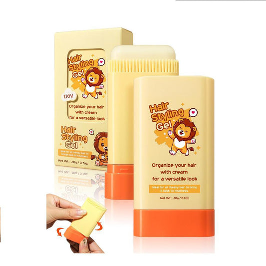 Generic 2-in-1 Hair Wax Stick with Built-in Comb for Kids - Slick Back Hair Brush, Gummy Hair Gel, Moisturizing Non-Greasy Formula, Compact & Portable Styling Stick