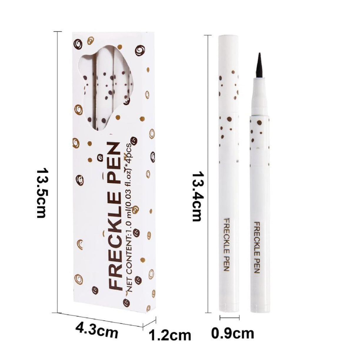 Generic Freckle Pen Set Of 4 Water-Resistant & Long-Lasting Cosmetic Shades Kit For Realistic Sun-Kissed Look - Natural Multi-Use Vegan Beauty Tools For Face Makeup Enhancement & Skin Art