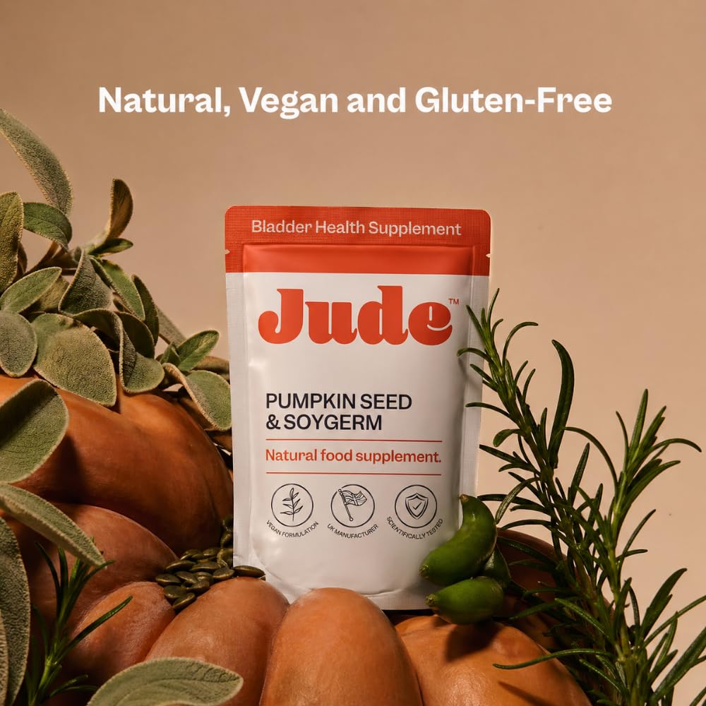 Jude Bladder Health Supplement for Women | Pumpkin Seed Extract & Soy Germ | Science-Backed Urinary Wellness | As Seen on Dragons’ Den | Vegan & Gluten Free | 75 Capsules