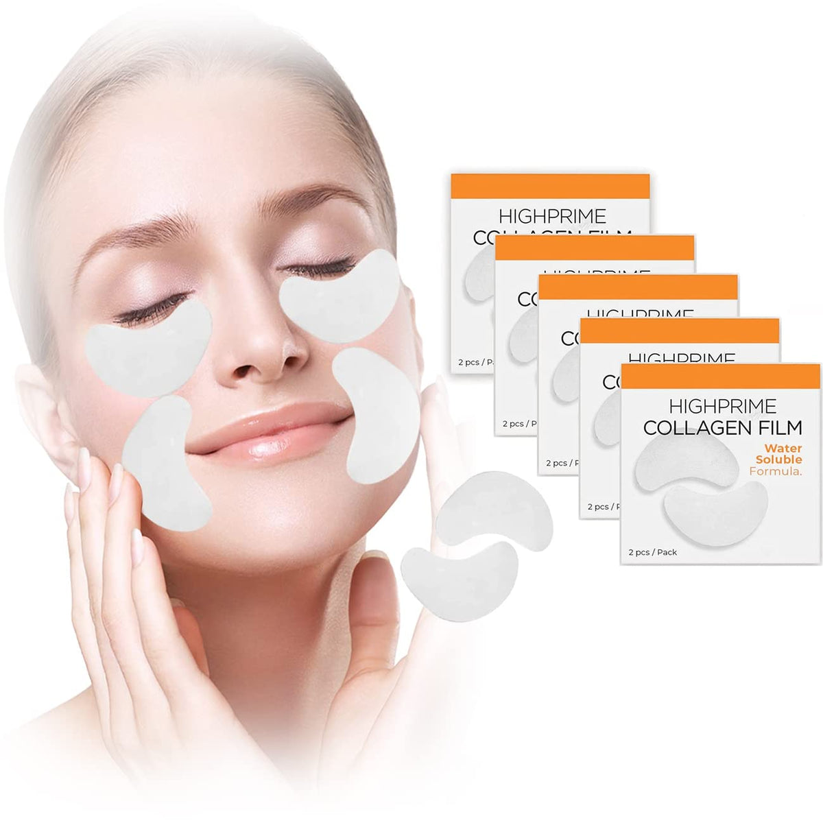 IIDACK DERMANCE Korea Highprime Collagen Soluble Film - Lighten Dark Circles and Bags Under the Eyes, Anti-wrinkle Lifting and Firming Mask (5box)