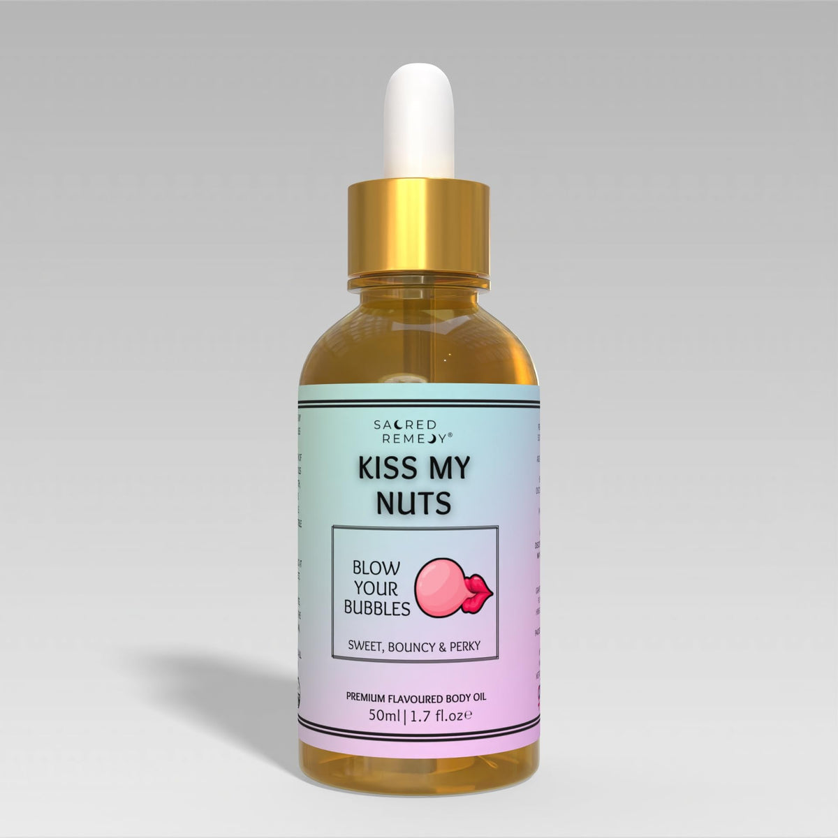 Kiss My Nuts KMN Lingam Oil [Bubbles] Premium Moisturising for Men, Smoother, Softer, Sweeter Skin Without Chaffing. Non-Greasy Flavoured Formula for Ultimate Comfort [50ml]