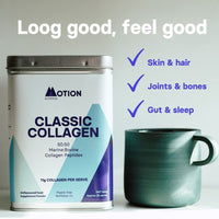 Motion Nutrition Collagen Powder (Unflavoured) - Complete Protein Source with Bovine and Marine Peptides Grass-Fed and Sustainably Sourced Ingredients