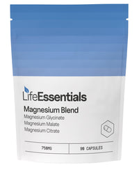 Life Essentials High Strength Magnesium Blend 750mg - 3 in 1 Magnesium Supplements (Glycinate, Citrate, Malate), Muscle Nerve Function, Quality Sleep, Vitality 90 Pure Capsules for Maximum Absorption