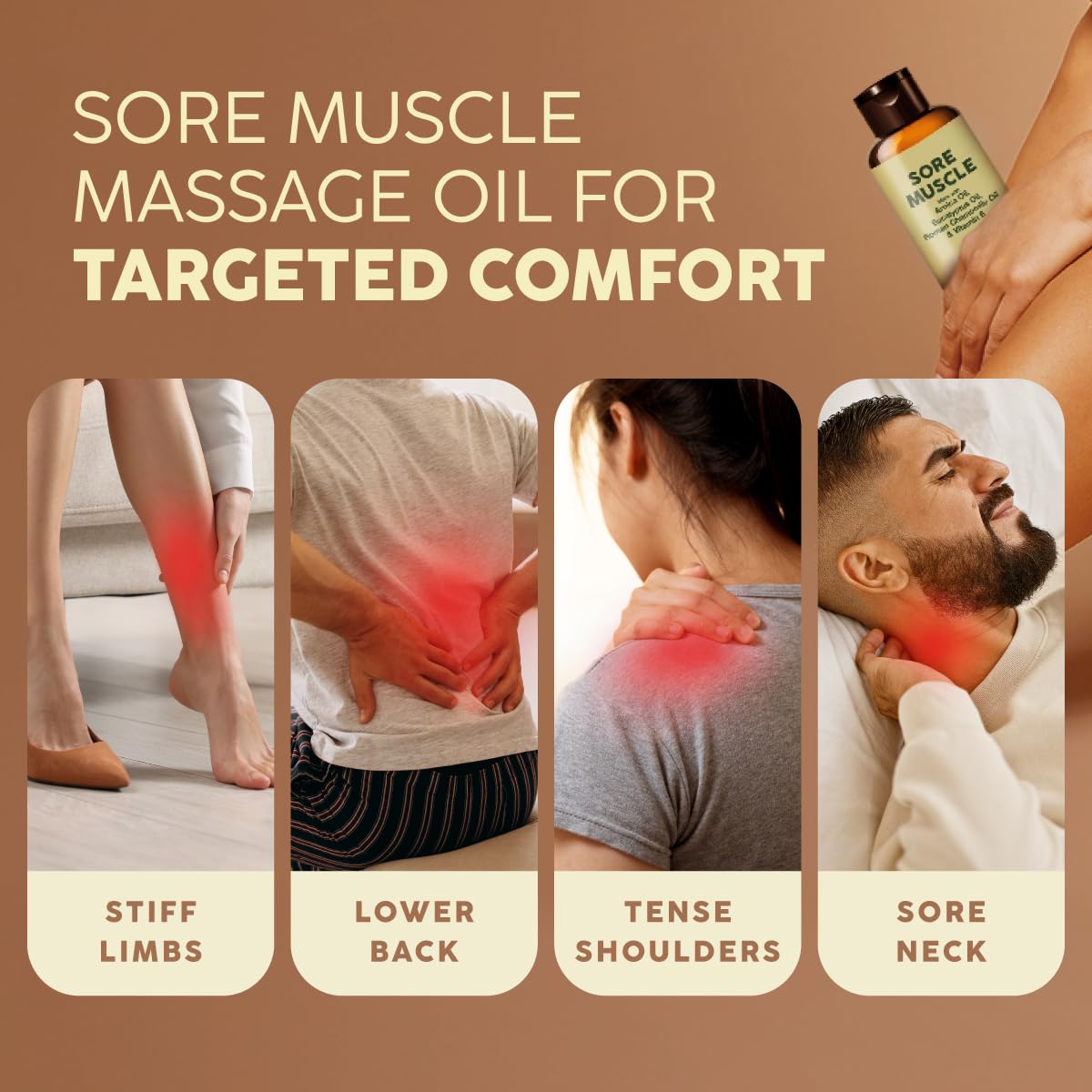 KUKKA essential oils Kukka Sore Muscle Massage Oil for Professional Massages - 100 ml - Made with Eucalyptus & Roman Chamomile, Relaxing Body & Face Oil for Sore Muscles, Spa & Yoga, Fast-Absorbing