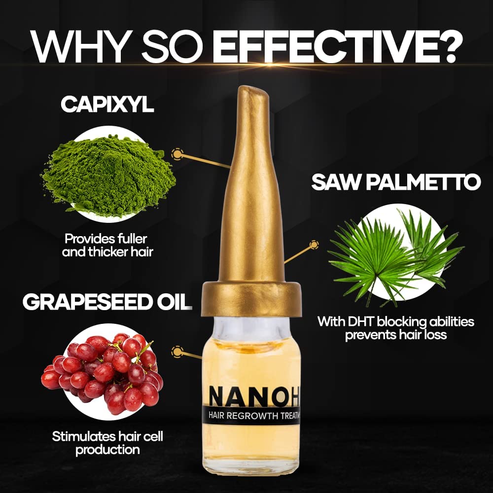 Nano Hair by Bubbly NanoHair by Bubbly Multi Effect Hair Strengthening Serum, Hair Treatment Oil Serum To Make Your Hair Look Stronger, Longer and Healthier, 0.17 Fl Oz/5 mL x 10 pcs