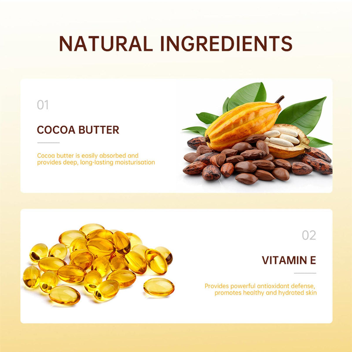 QIEEUMIN Cocoa Butter Cream for Body & Face Multi-Purpose Solid Cream Nourishes and Softens The Skin Smoothes Marks Cocoa Butter Moisturiser 100g