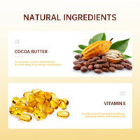 QIEEUMIN Cocoa Butter Cream for Body & Face Multi-Purpose Solid Cream Nourishes and Softens The Skin Smoothes Marks Cocoa Butter Moisturiser 100g