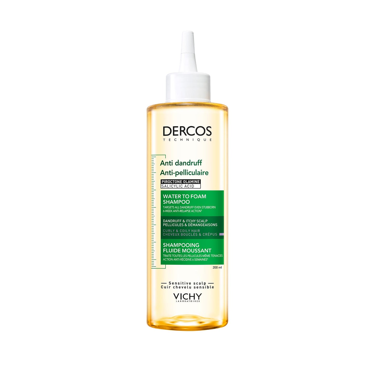 VICHY Vichy Dercos Anti-Dandruff Water to Foam Shampoo with Salicylic Acid, 200ml