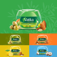 Vatika Naturals Hair Cream - Nourish & Protect (210ml, Olive) | Infused with Olive, Henna & Almond for Moisture Lock & Healthy, Stylish Hair