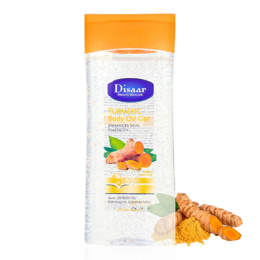 Body Oil Gel - Turmeric Oil - Essential Oils for Skin - Massage Oil for Face&Body Oil - Nourish Facial Oil - Body Moisturiser for Dry Skin - Enhance Skin Elasticity&Absorbed(200ML, Turmeric)