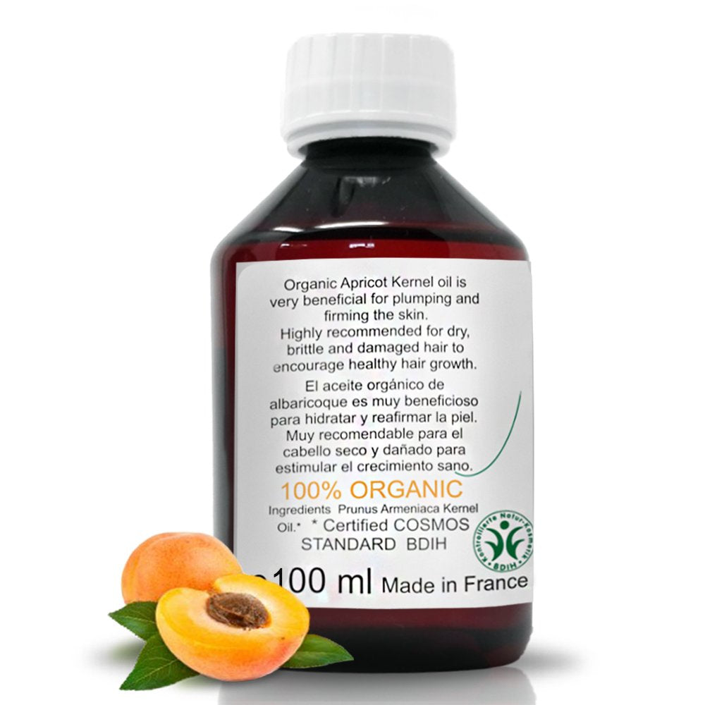 B.O.T cosmetic & wellness 100% Organic Cold Pressed Apricot Kernel Oil | Facial, Body and Hair Moisturiser | Eye Contour and Anti-ageing Oil | Rejuvenating and Soothing Effect, 100 ml