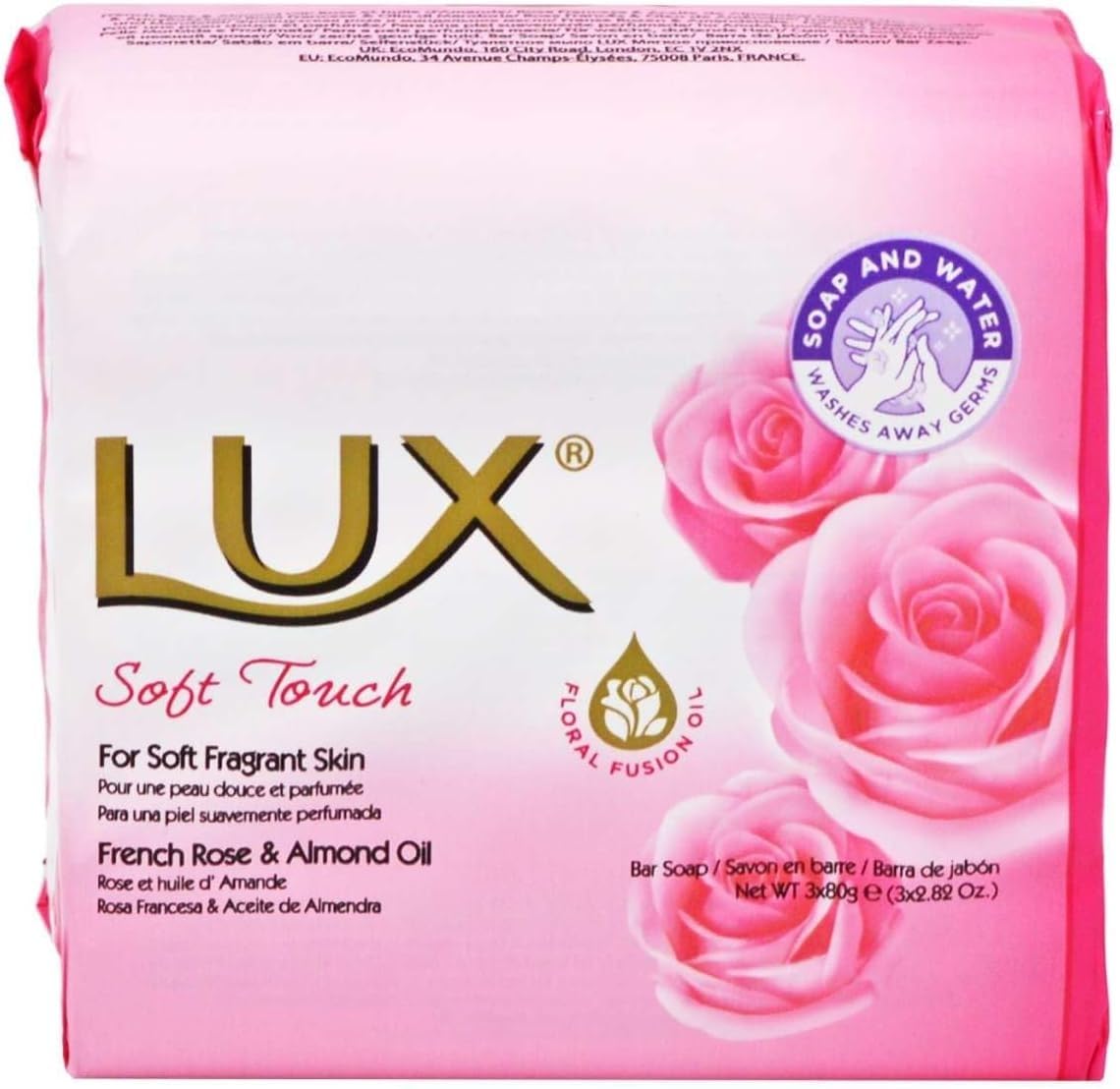 LUX SOAP SOFT TOUCH FRENCH ROSE 3PK
