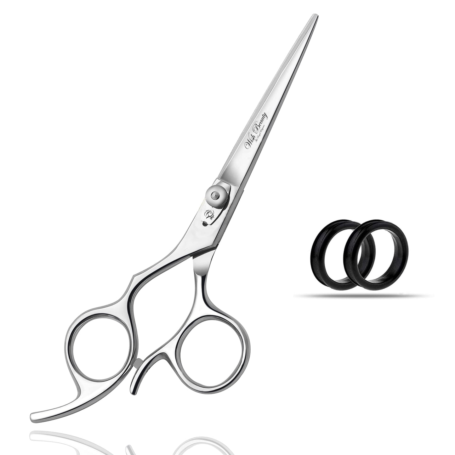 wish beauty,the royal elegance Wishbeauty Professional Left Handed Hairdressing Scissors, 6.5” Silver Offset