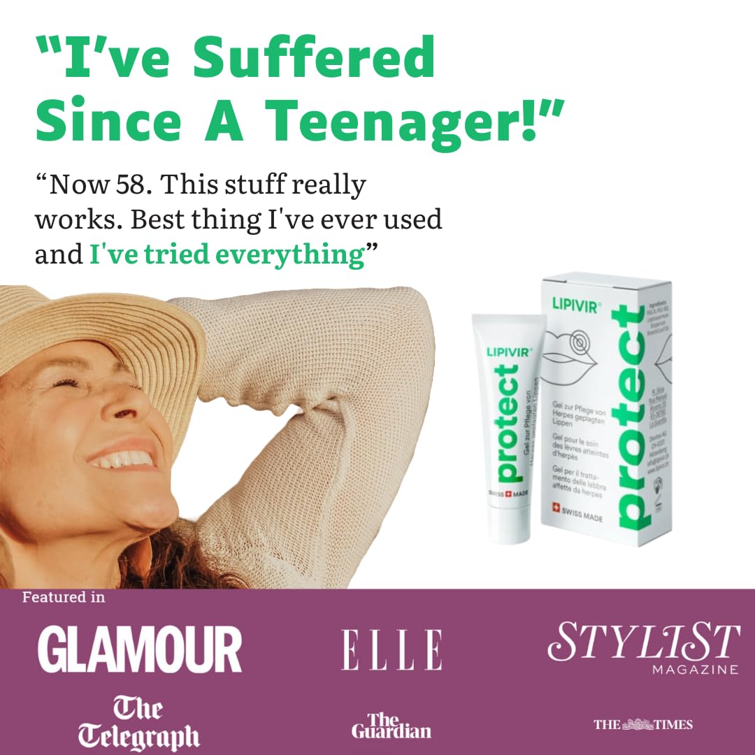 Lipivir PROTECT Cold Sore Prevention Gel – Cold Sore Cream for Lips with Manuka Oil – Transparent, Non-Greasy, Vegan & Cruelty-Free Formula