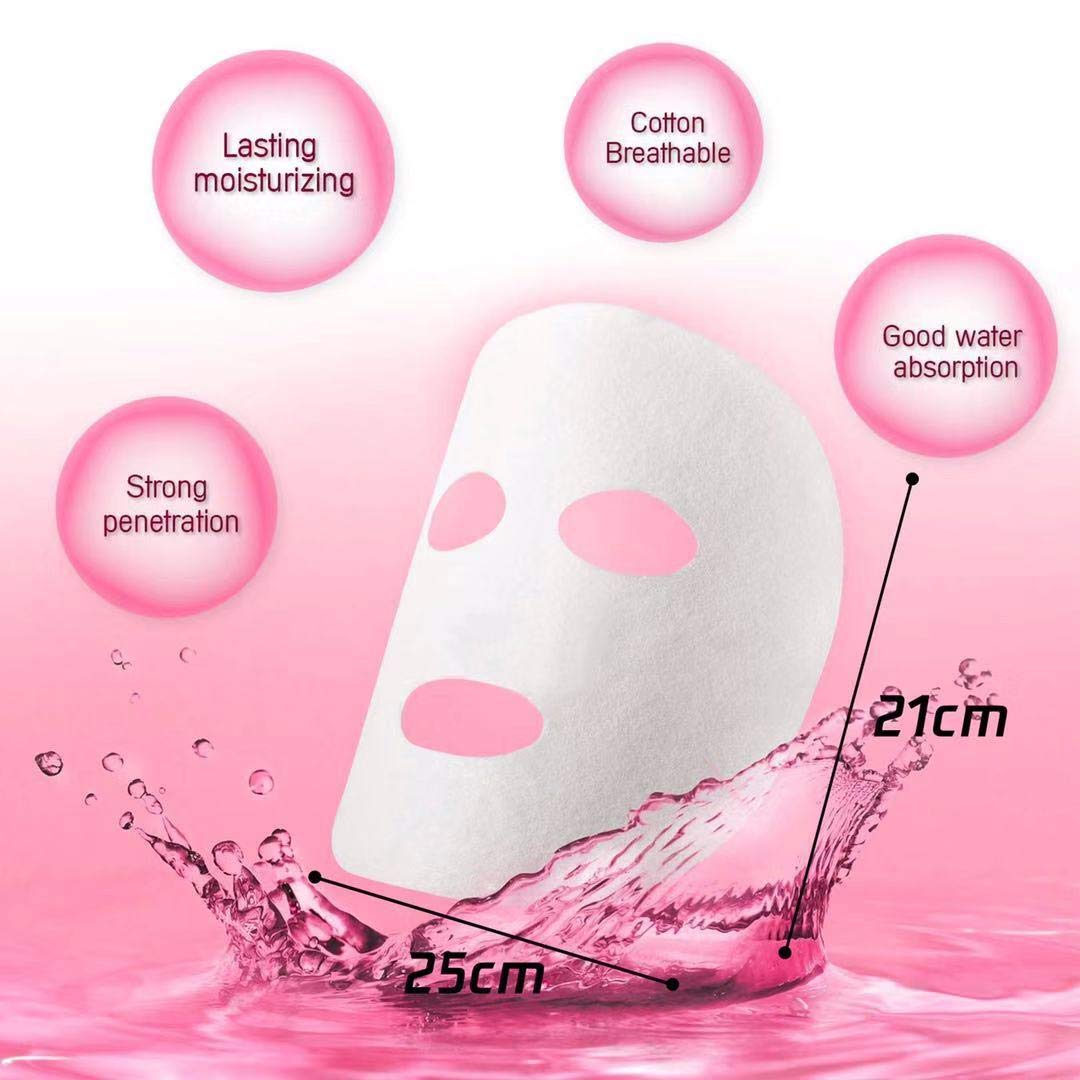 Akliocss 100 pcs Compressed Facial Mask Sheet Beauty DIY Disposable Mask Paper Natural Cotton Skin Care Wrapped Masks Normal Thick，Get a Small Mask Bowl, Mask Brushes and Hair Band Free