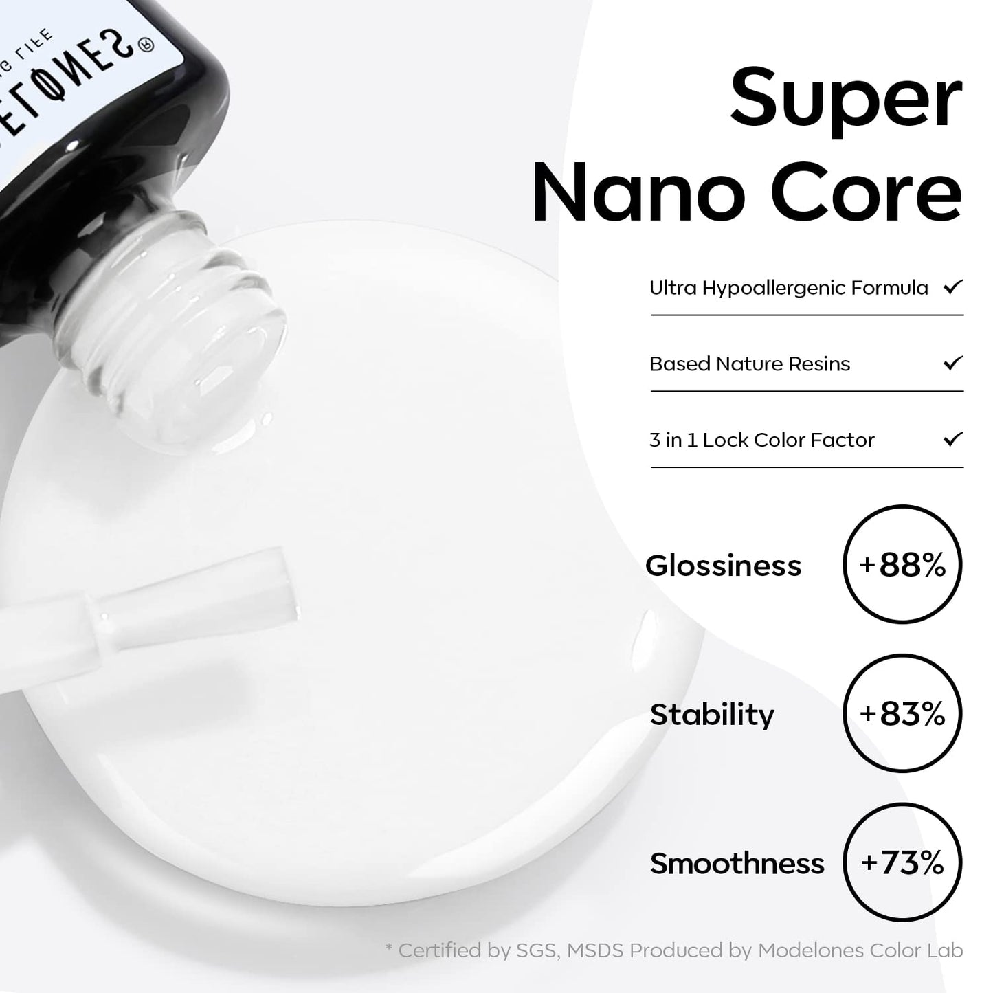 Modelones Studio White Gel Polish, 1 Pcs 15ml White Color Gel Nail Polish Soak Off LED Long Lasting French Manicure Essential Gel Nail Varnish Salon Design DIY at Home Gifts for Women