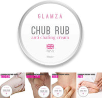 Glamza Chamois Cream GLAMZA ‘Chub Rub’ Anti Chafing Cream & Pair of Thigh Bands for Men & Women - Prevents Chaffing for Cyclists, Runners and More 50ml (Size D (58-65cm))
