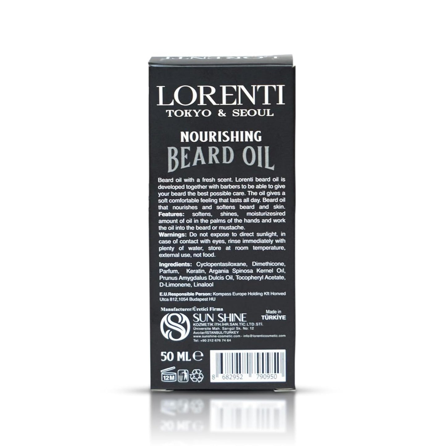 Lorenti Premium Beard Oil 100% Natural Beard Conditioner & Organic Moroccan Argan | Vitamin E Beard Oils Helps Volume, Moisturize & Nourish Beard Growth 1.69 Fl Oz (50ml)