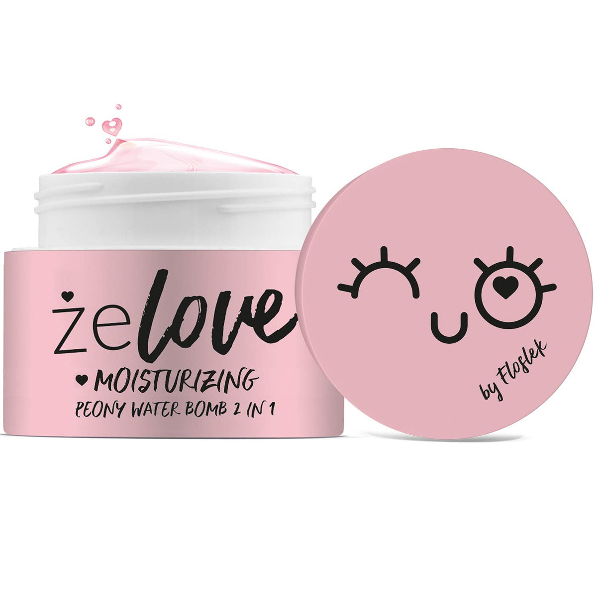 FLOSLEK Peony Water Aqua Bomb Face Cream | 50ml | Hydro Boost Soothing Gel | Contains White Water Lily | Liquid Moisturizer for Dry & Sensitive Skin | Cruelty-Free & Vegan