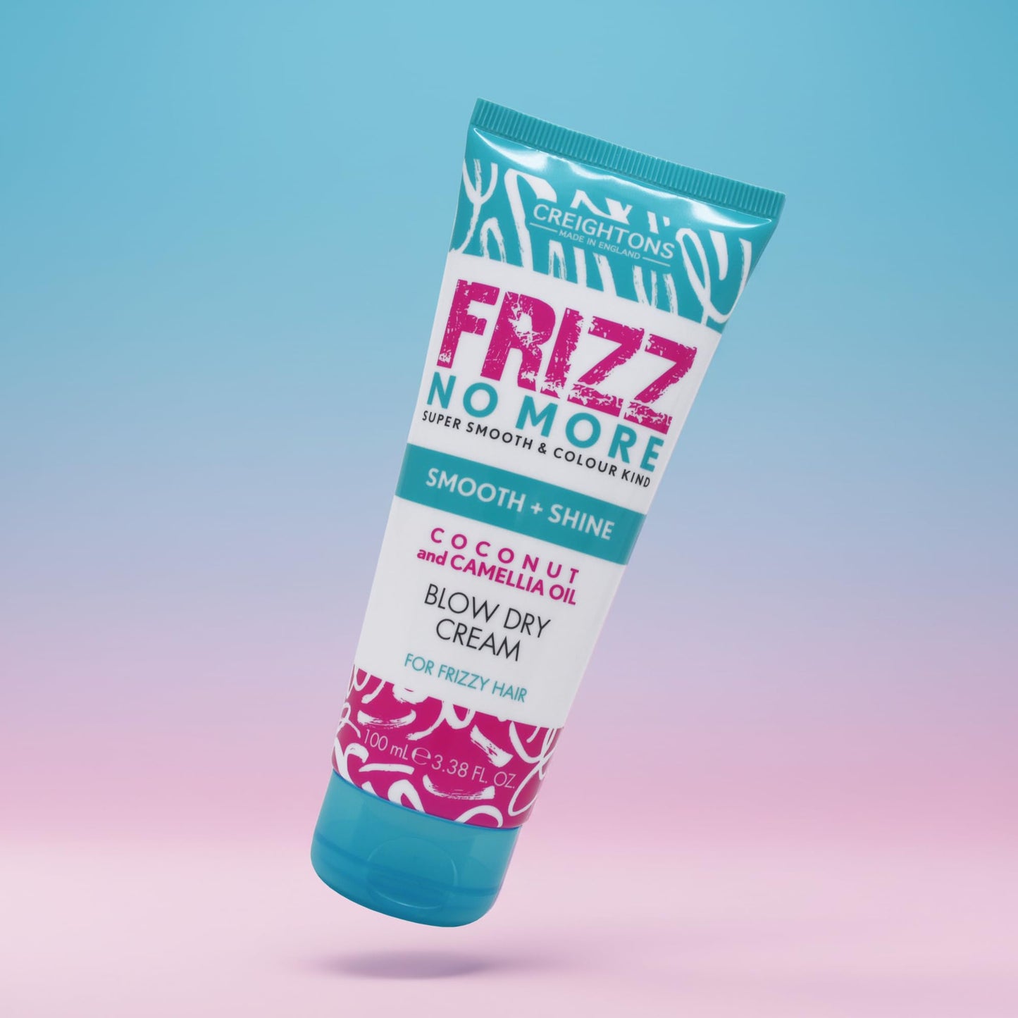 Creightons Frizz No More Smooth & Shine Blow Dry Cream (100ml) - Conditioning Formula which Reduces Frizz Leaving Hair Silky Soft & Smooth & Adds Glossy Shine. Colour Kind Formula, Clear White