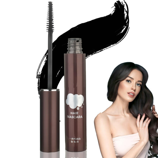 Ruojiar Temporary Root Touch Up,Hair Mascara for Grey Hair,Black Hair Mascara for Grey Hair Cover Up,Root Touch Up Stick with Brush,Suitable for Both Men &Women,Quick Dry Gray Root Cover Up Smudge(Black)