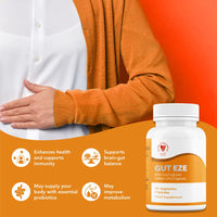 Gut Eze: 30 Capsules - Vegetarian Gut Health Microbiome Based Probiotic Dietary Supplement by Good Vitamin Company