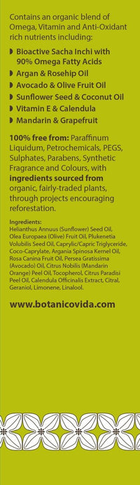 Botanico Vida Omega Oil, 125ml. The 100% Natural Body Oil for Stretch Marks, Scars, Dry Skin. Clinically Proven Skincare