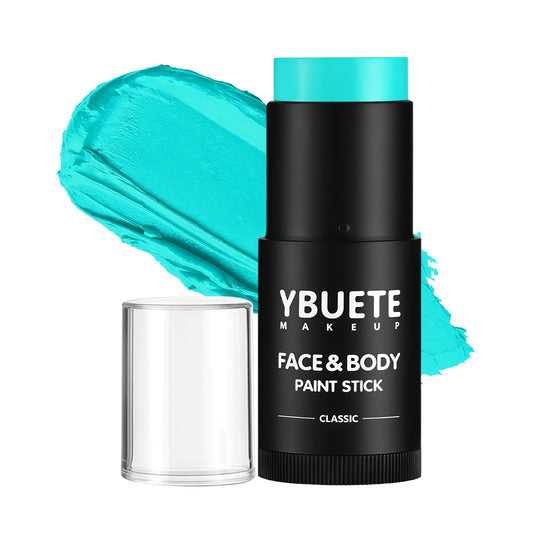 YBUETE Teal Face Body Painting Stick, Professional Teal Full-coverage Cream Face Paint for Halloween SFX Avatar Corpse Bride Cosplay Makeup, Washable Eye Body Stick for Adult Costume Party