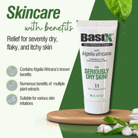 Basix Skin Defence Cream for Seriously Dry Skin with Kigelia Africana - 11 Natural Ingredients Repairs Eczema and Psoriasis Prone Skin - 50ml