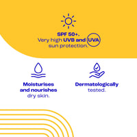 E45 Sun Body Lotion for Sensitive Skin. Hydrating Sun Cream with very high UVA and UVB protection and SPF 50+. For Dry Skin, Sensitive Skin and Eczema Prone Skin - 180 ml